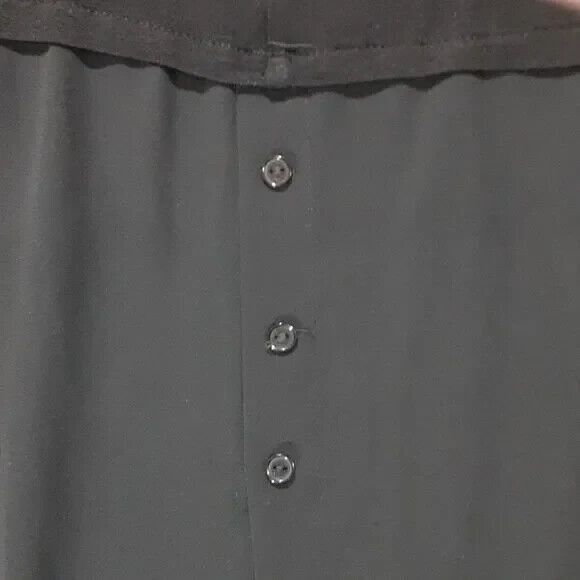 Bozzolo size 2X black shirt bottom half sheer with button embelishment * - Picture 4 of 9